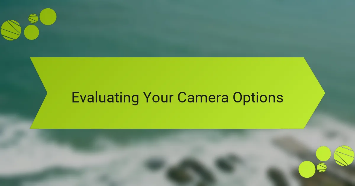 Evaluating Your Camera Options