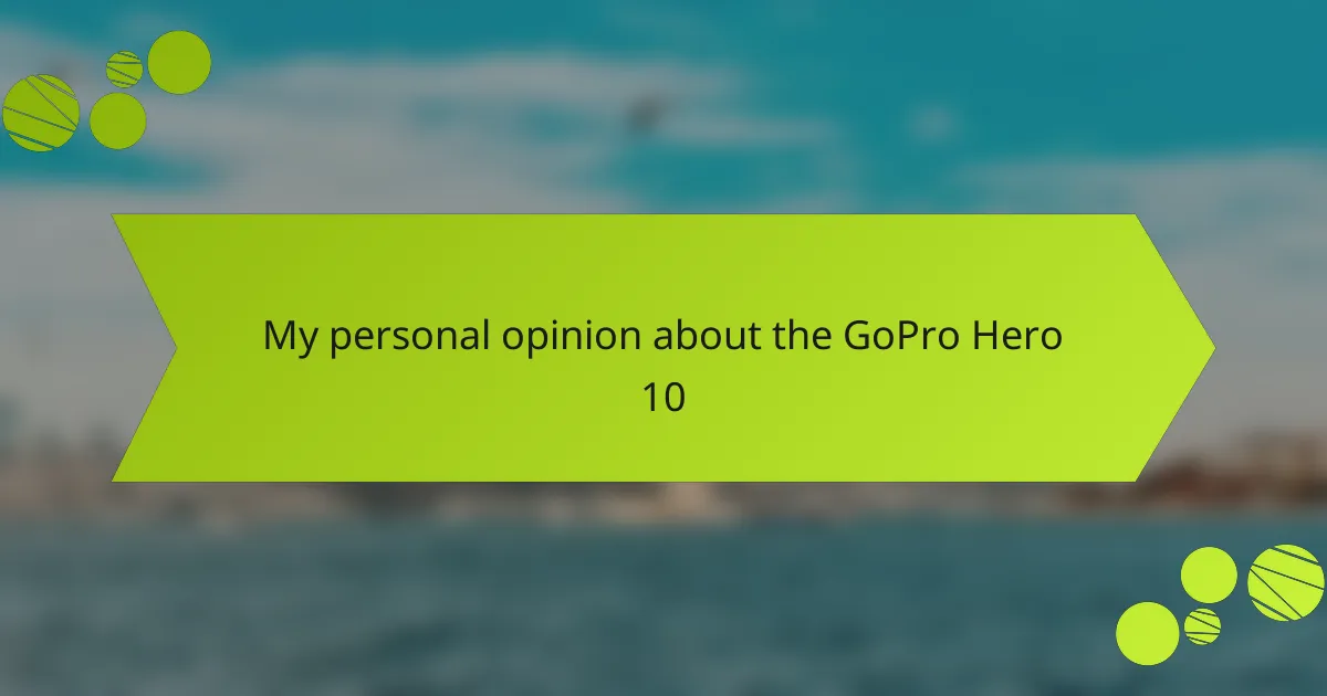 Overview of GoPro Hero 10