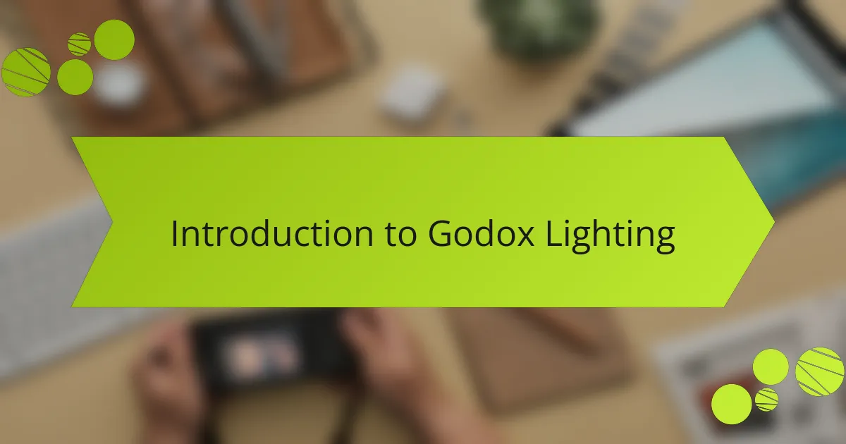 Introduction to Godox Lighting
