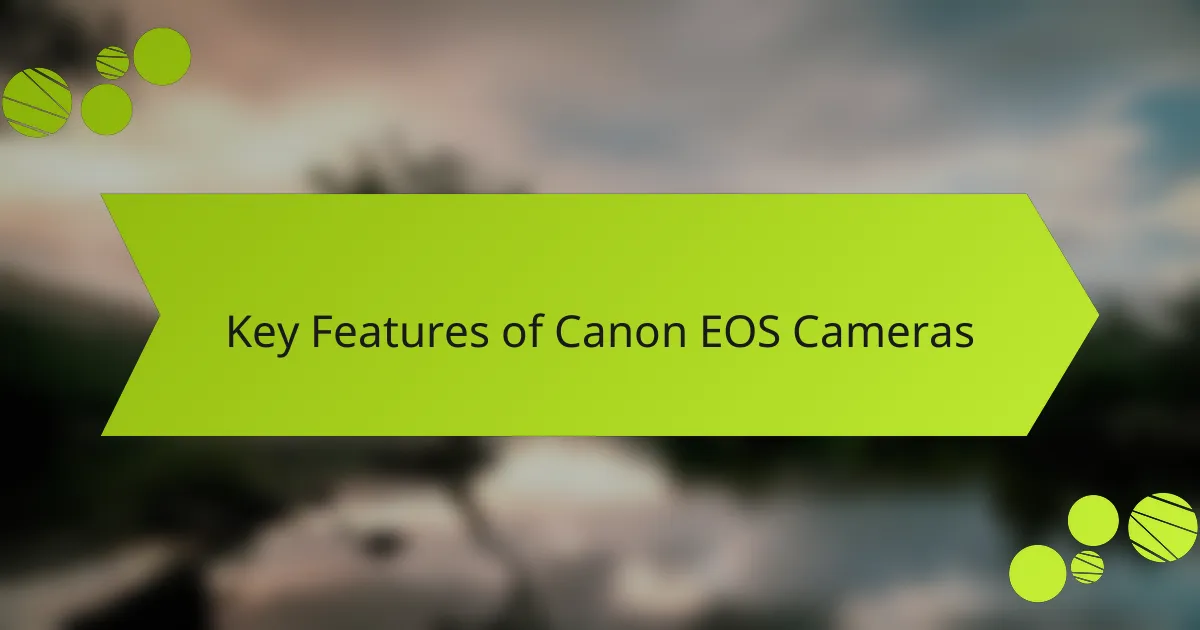Key Features of Canon EOS Cameras