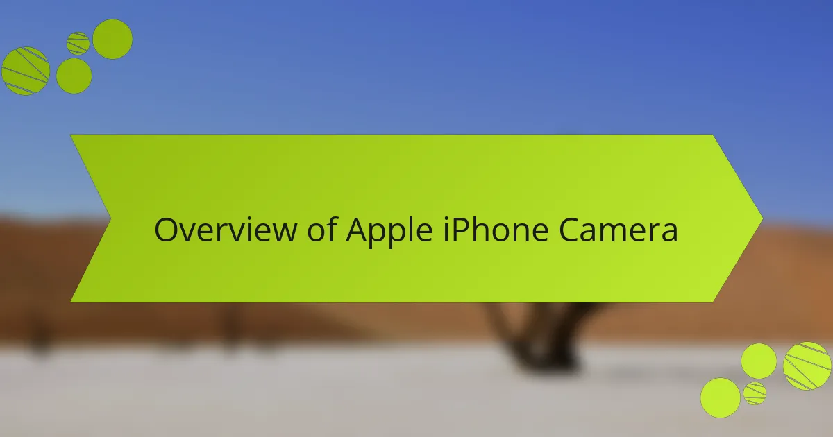 Overview of Apple iPhone Camera