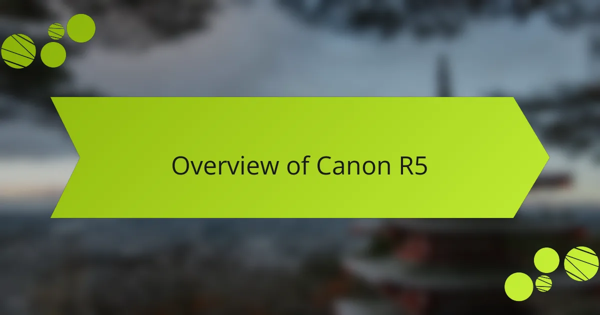 Overview of Canon R5