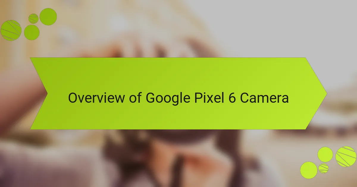 Overview of Google Pixel 6 Camera