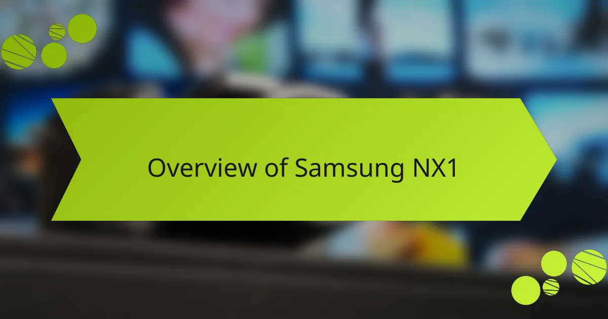 Overview of Samsung NX1