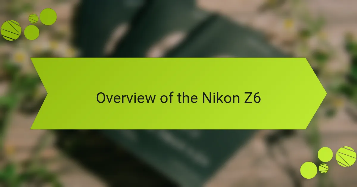 Overview of the Nikon Z6