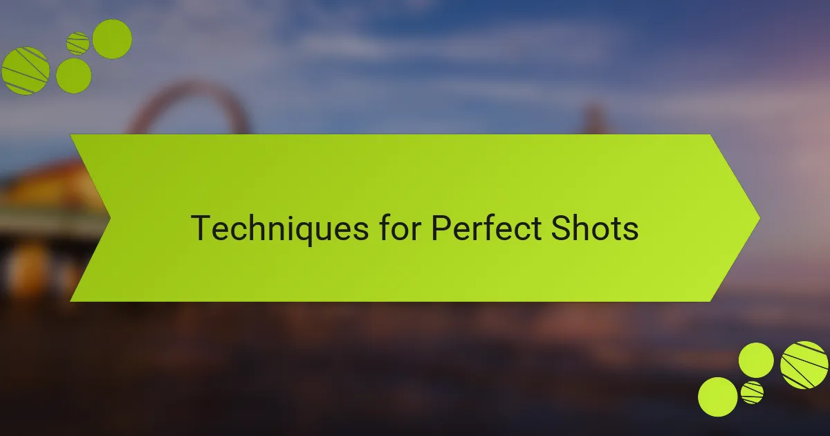 Techniques for Perfect Shots