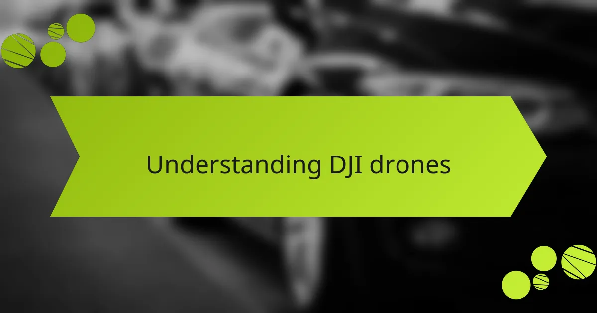 Understanding DJI drones